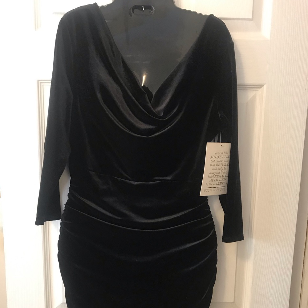 Sexy black velvet cocktail dress